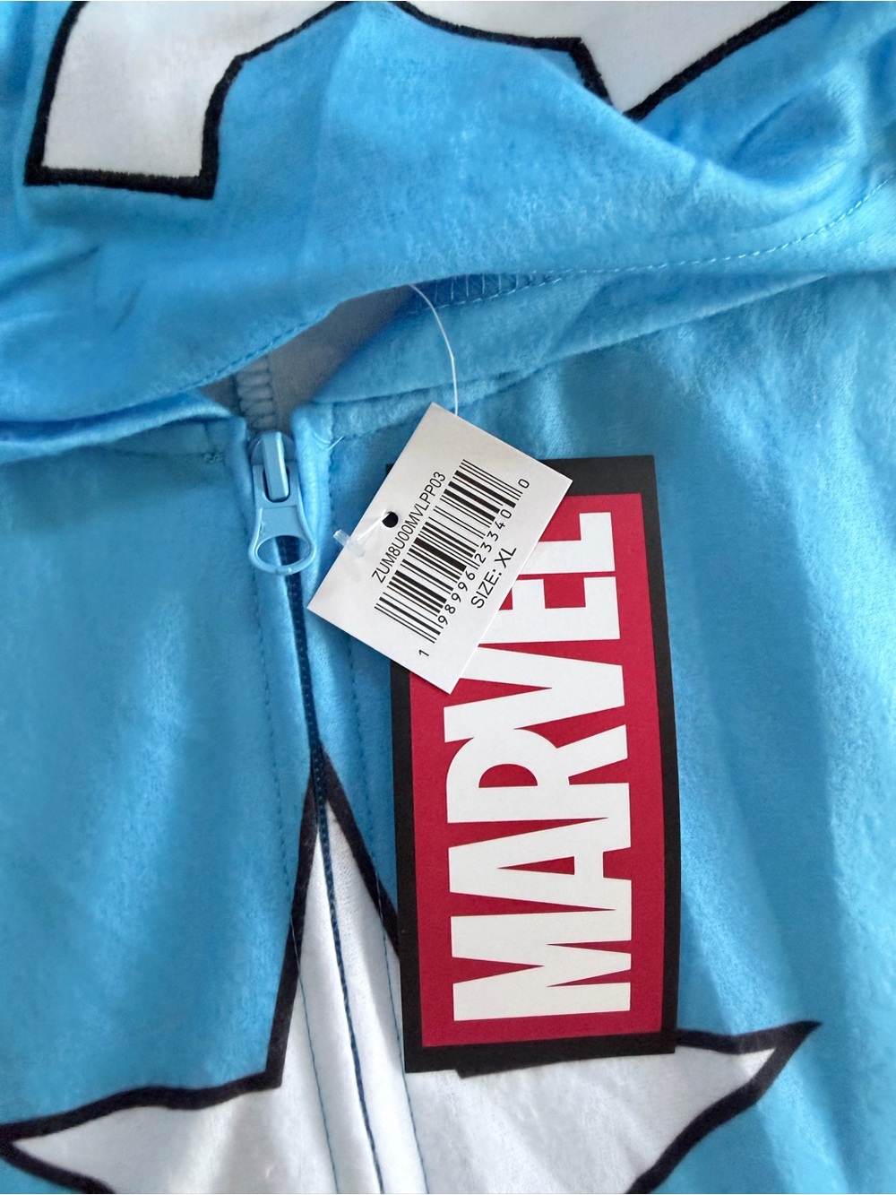 Captain America Hero Adult XL Costume Hoodie Onesie - Picture 5 of 8
